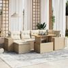 VidaXL Garden Lounge Set with Cushions 7 Pcs, Patio Sofas, Patio Furniture Set, Outdoor Furniture, Beige 3272738