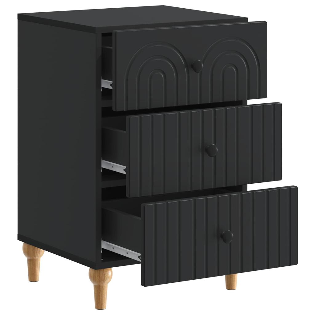 Nightstand Black 43 x 41 x 66.5 cm Particleboard