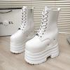 Fashion 20 CM Women Platform Boots Casual Outdoor Shoes Chunky Simple Design Ankle Boots Cool Nightclub Party Cosplay Shoes