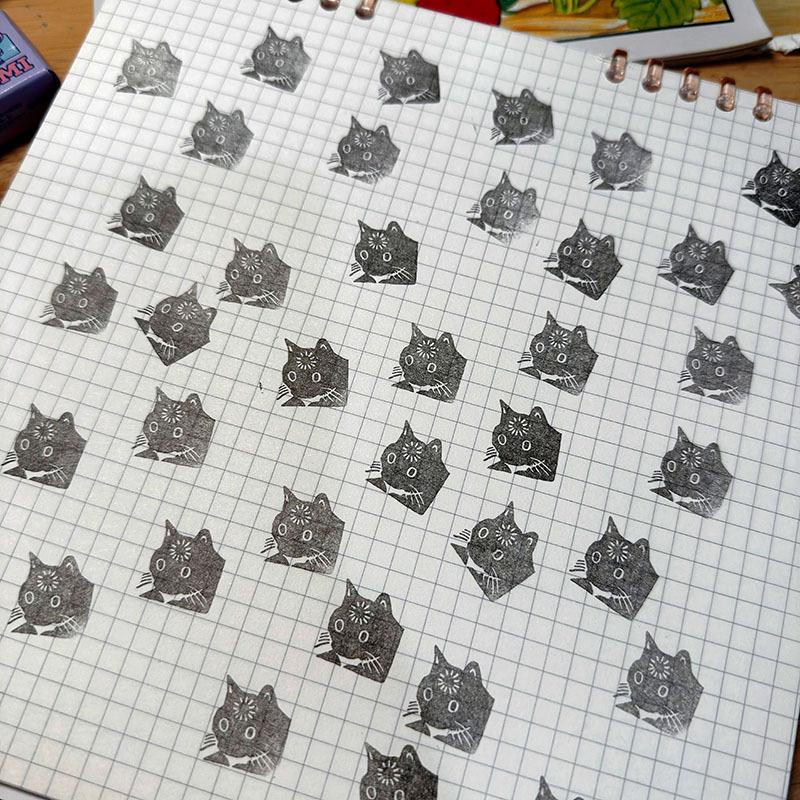 2Pcs Creative Small Cat Sign In Punch Stamp Kawaii Cartoon Cat Stamp Diary Decoration Craft Supplies Kid Diy Toy Fun Gift