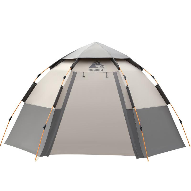 Male Wolf Quick-Open Outdoor Camping Tent: Folding, Portable, Dual-Layer, Rain & Sun Resistant