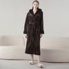 Plus Size Jacquard Fleece Bathrobe Thick Winter Autumn Bathrobe For Men And Women Cozy Pajamas Long Robe Sleepwear