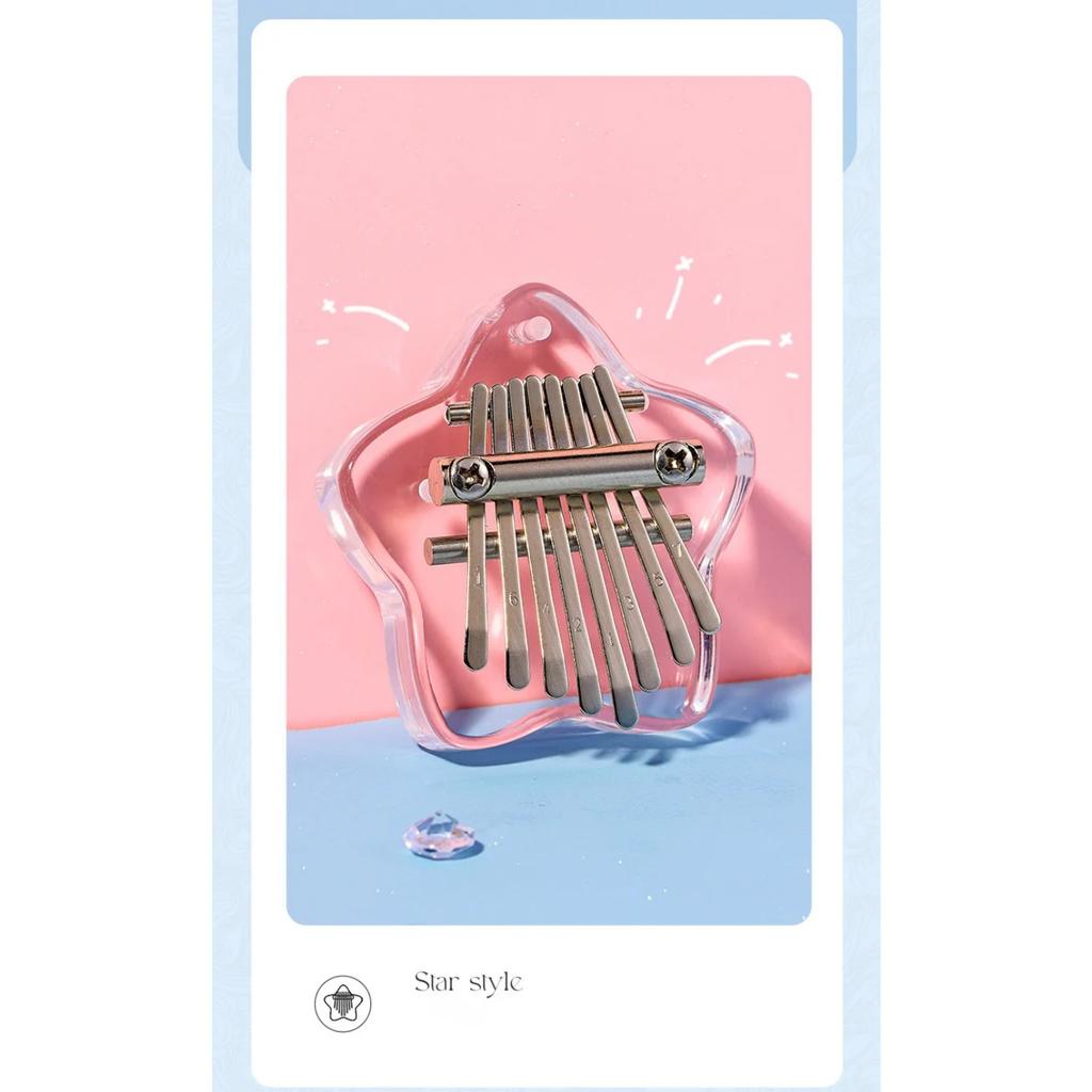 8 Tuşlu Mini Kalimba Şeffaf Kristal Kalimba Akrilik Baş Parmak Piyanosu Akustik Parmak Piyanosu Taşınabilir Müzik Aleti