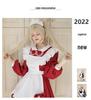 Costume da Cameriera Giapponese Bianco e Nero Super Carino - Manica Lunga