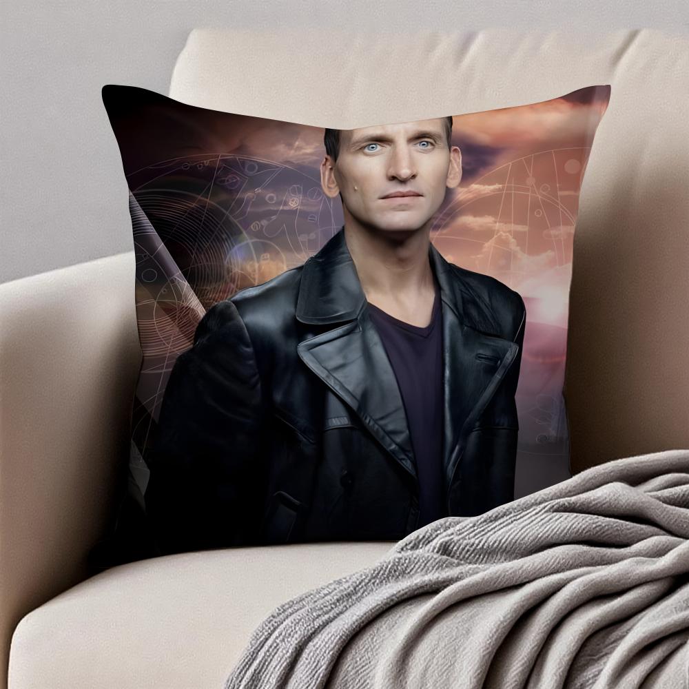 

CChristopher Eccleston Cushion Cover Pillowcase Antidustmite Invisible Zipper Short Plush Sofa Cushion 30X30cm