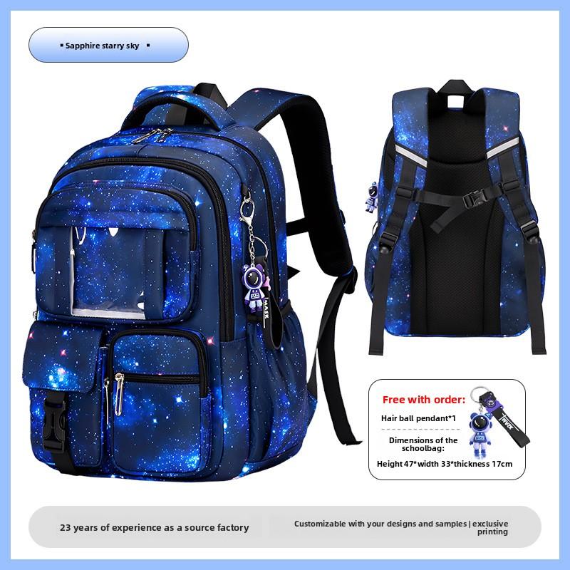 New Pink Princess Primary School Student Backpack, Children's Backpack, Lightweight and Large Capacity Middle School Student Backpack for Girls