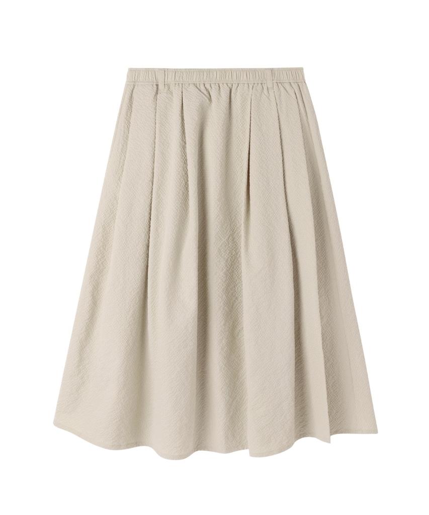 Brompton London W Seersucker Skirt - L/Beige (P262Wsk180)