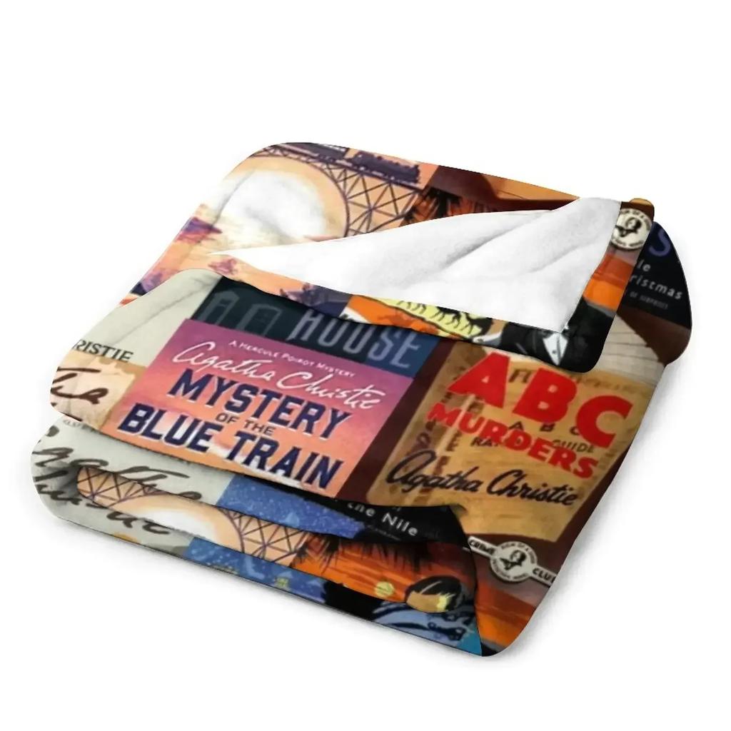 Agatha Christie Hercule Poirot Books Poster Throw Blanket Luxury Designer Moving Blankets