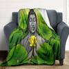 1pc Buddha Lotus Blanket, Lightweight Flannel Throw Blanket For Sofa, Bed, Travel, Camping, Living Room, Office215