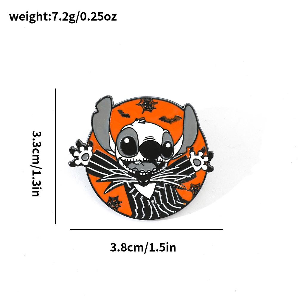 Cute Creative Personality Halloween Look Stitch Brooch Star Baby Character Metal Badge Accessories