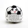 Positive Crochet Dog Doll With Affirmation Card Home Room Decoration Funny Handmade Plush Wool Doll Ornaments Christmas Gifts
