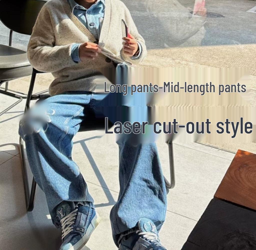 

Lao Luo Laser Logo Cutout Top, European-American Style, Available in Sizes XS-5XL Small