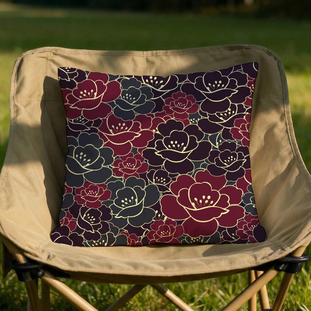 Vintage Gold Flowers Cushion Cover Soft Reversible  Durable Pillow Cover  MultiScene Use for Home  Car Daily Comfort