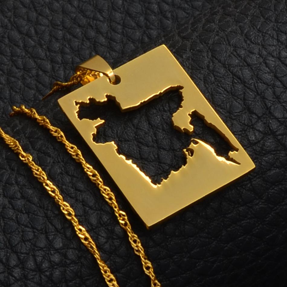 Anniyo Bengal Country Map Pendant and Thin Necklace Gold Color Jewelry Bangladesh Maps of Bengalese Patriotic #018421