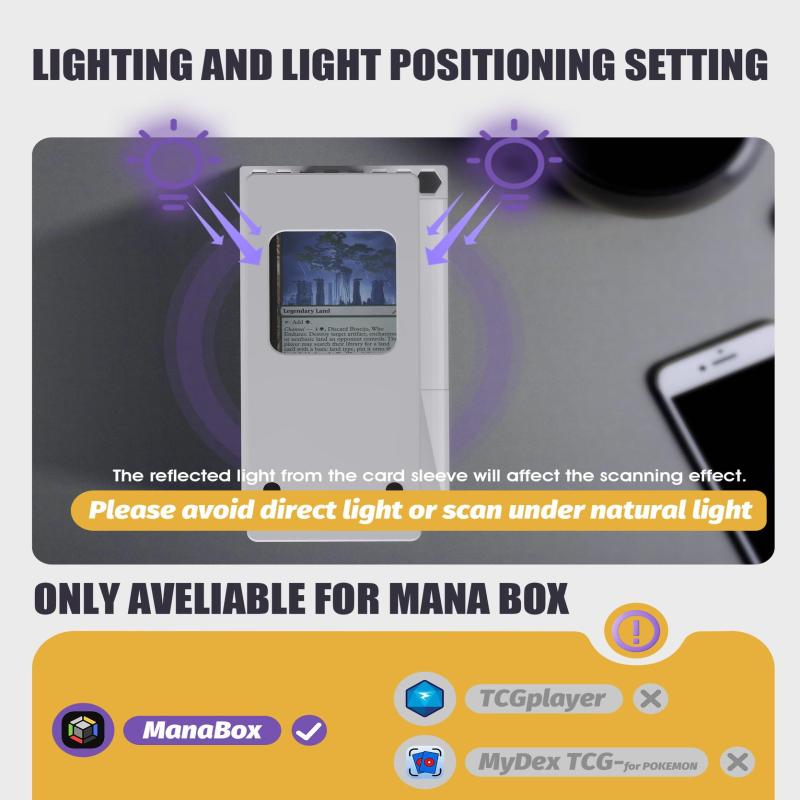 Mtg Kartları İçin Takas Kartı Tarayıcı Standı, Kart Kutulu Telefon Tutucu, Manabox Uygulamasıyla Uyumlu, Hızlıca Tara ve Fiyat Kontrolü Yap
