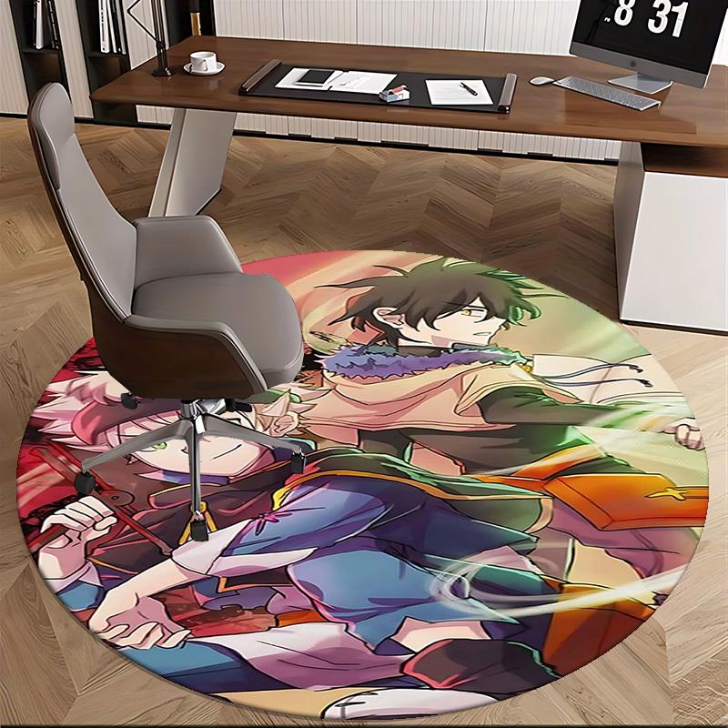 1 Stück Anime-Design Runder Teppich - Bürostuhlmatte, Rutschfester Teppich für Heimdekoration, Wohnzimmer, Schlafzimmer, Spielzimmer