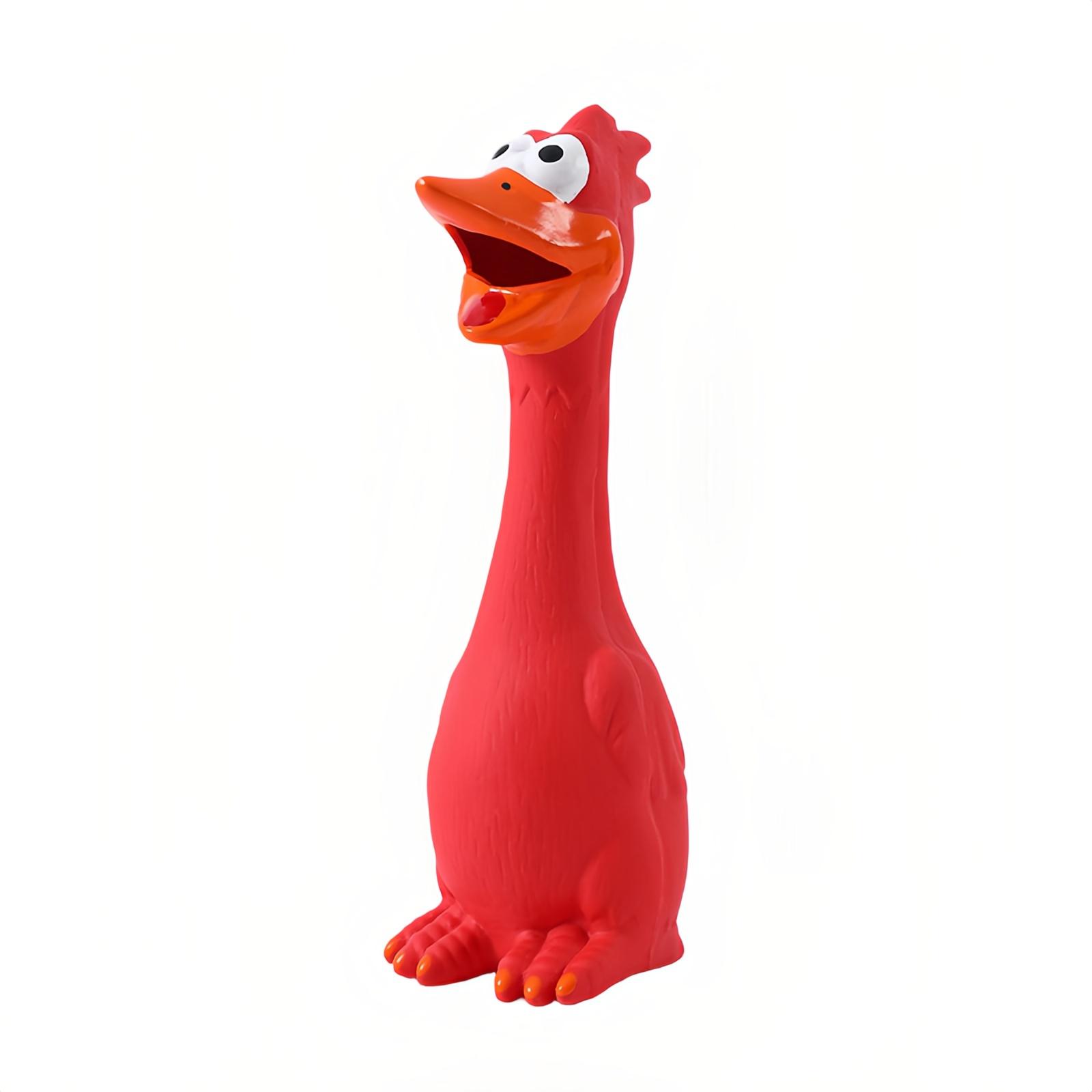 Squeaky Rubber Chicken Toy for Pets Durable Chew Resistant Design Pet Interactive Play Toy for Dogs and Cats One Size