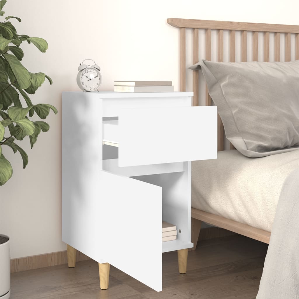 Nightstand White 40x35x70 cm