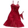 Cross Border  Lace Transparent Temptation Ultra Thin Mesh Dress And Thong Set Underwear