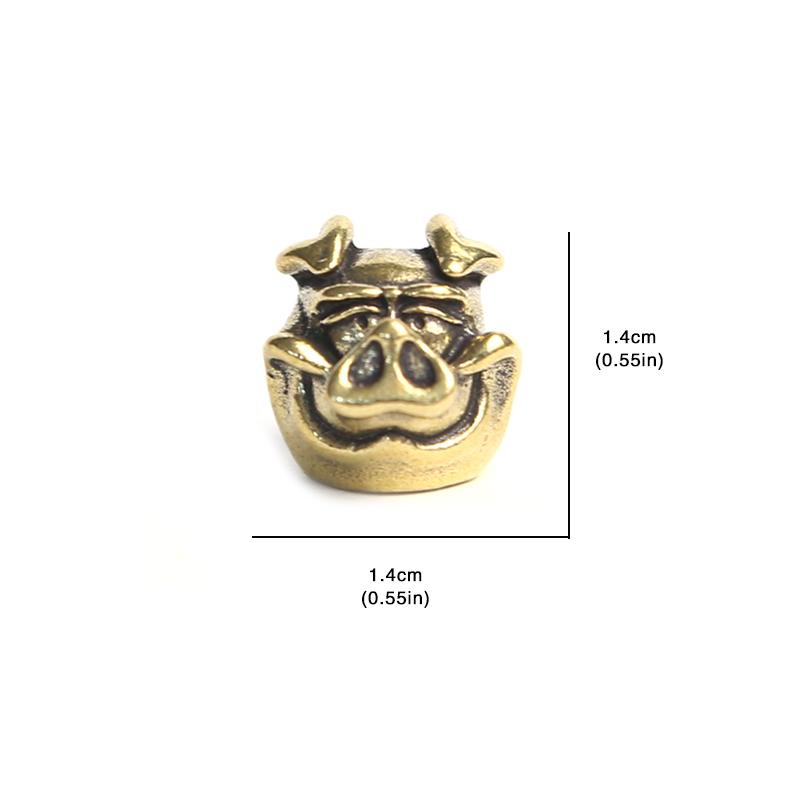 White Pig Brass Knife Beads Key Ring Lanyard Pendants Vintage Silvery Piggy Umbrella Rope DIY Boar Paracord Bracelet Accessories