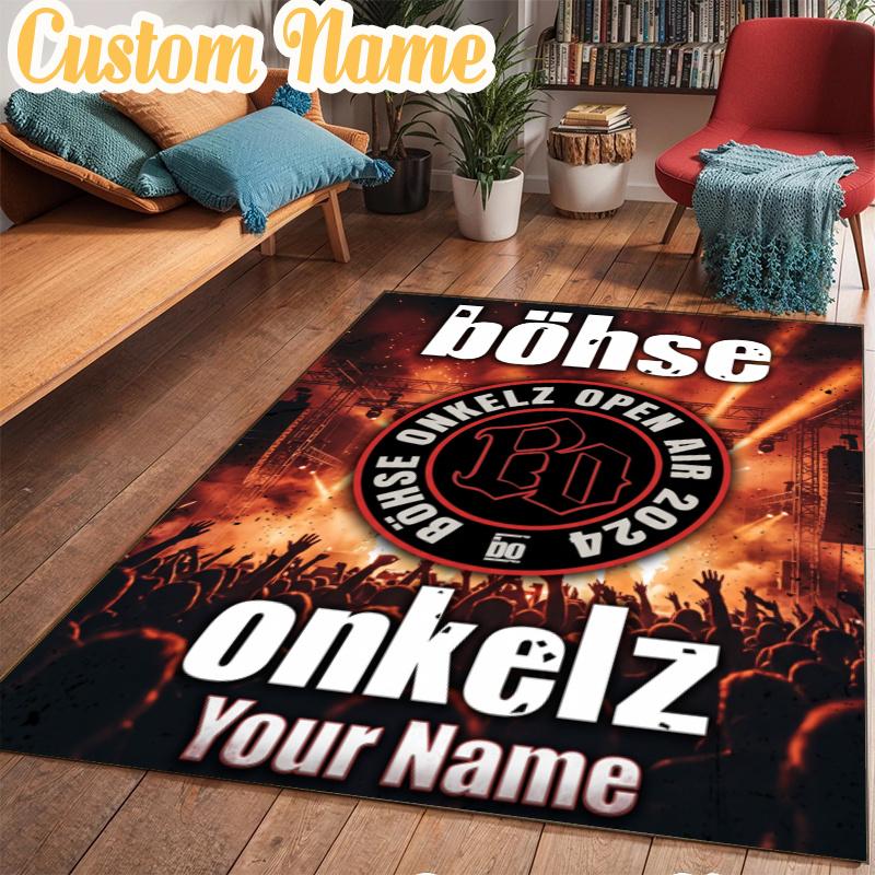 Benutzerdefinierter Name Realm Onkelz Band Teppich Büroteppich, Indoor-Teppich, Stuhlmatte, Wohnzimmer, Fußmatte Spielteppich Heimdekoration Geburtstags-Weihnachtsgeschenke
