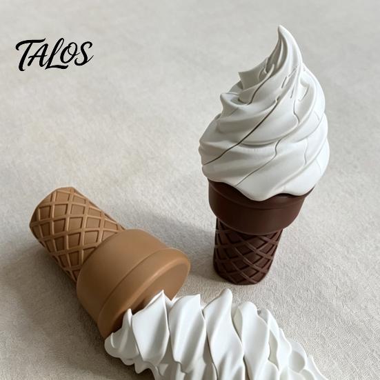 Articulated Ice Cream Toy 3D Printed Slippery Toy, Stress Relief Twisting Cone Cone, Spiral Rotating Fidget for Desk Decor Educational