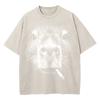 Cotton Vintage Washed YK Funny Smoking Capybara T Shirt  Fashion Men Retro Cool Meme Oversize Loose Acid Wash Tees Shirts