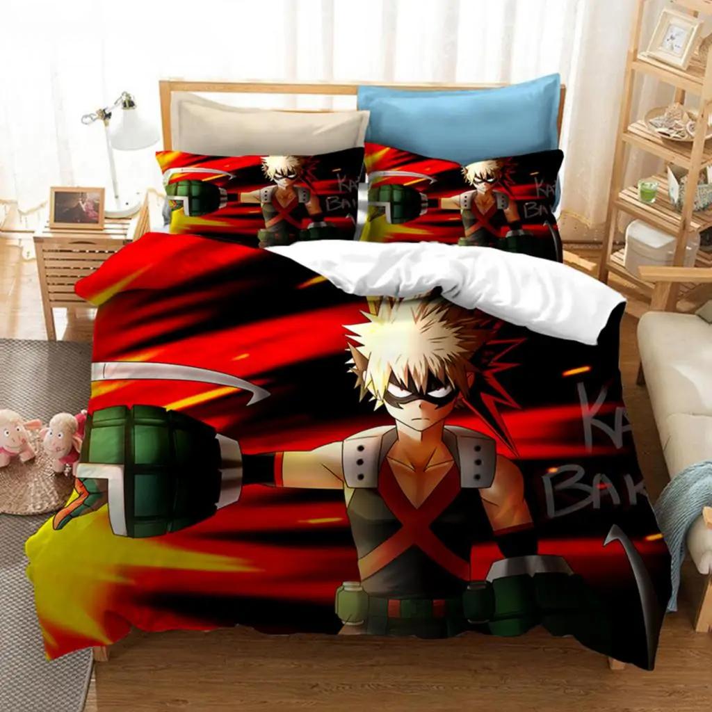 Anime My Hero Academia Sengetøy Sett Gutter Jenter Twin Queen Size Dynetrekk Putetrekk Seng Barn Voksen Mote Hjemmetekstil