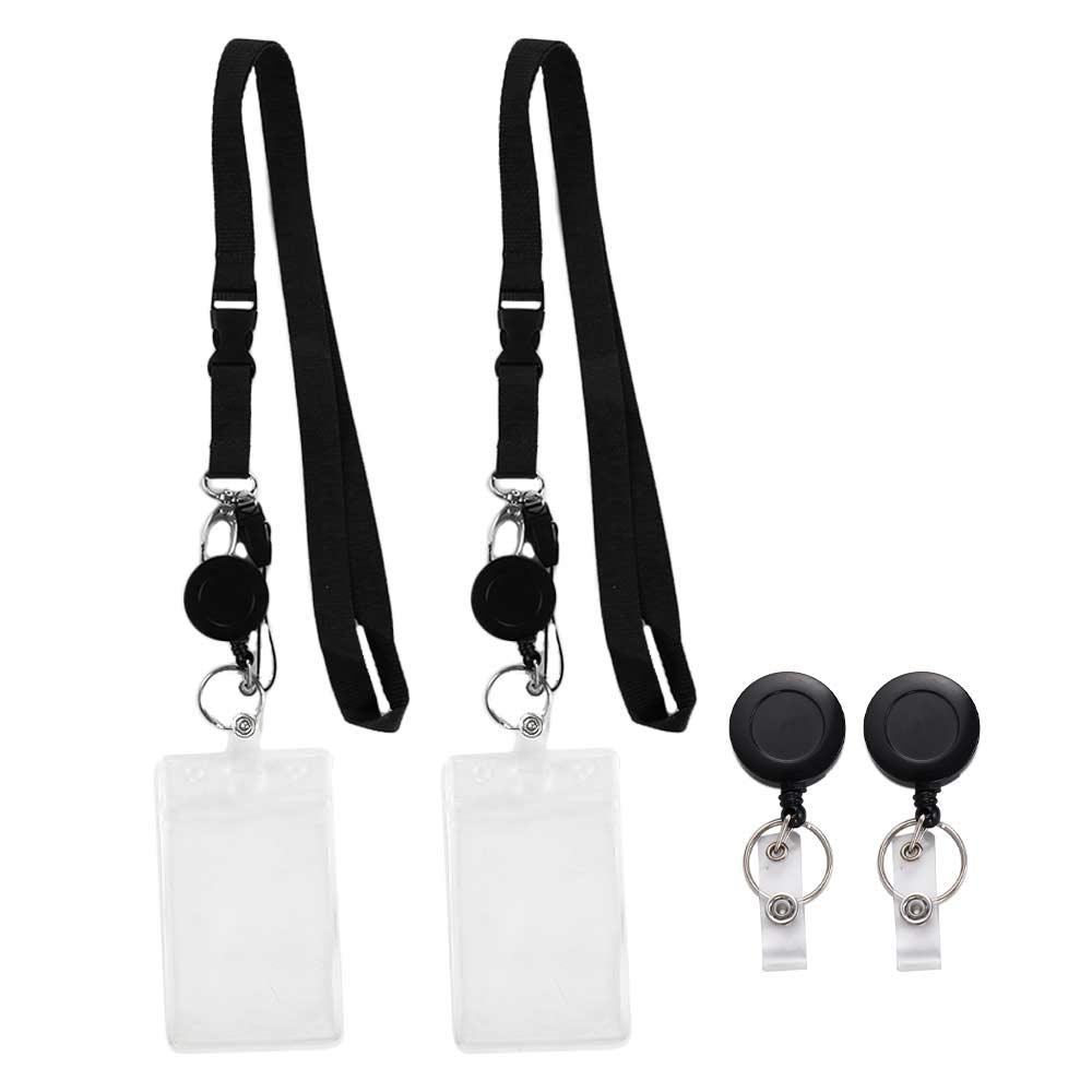Card Badge Clip Retractable Badge Holder Badges Set Lanyard Name Card Holder ID Card Holder