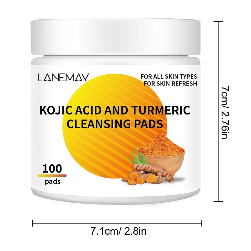 Natürliche Kurkuma Kojisäure Reinigungspads Gegen Dunkle Flecken Aufhellend Für Empfindliche Haut 100 Pads