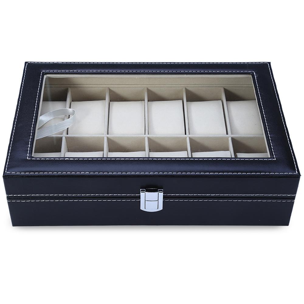 2020 New Fashion 12 Gids Leather Watch Box Jewelry Display Box Watches Case Jewelry Storage Organized Cajas Para Relojes