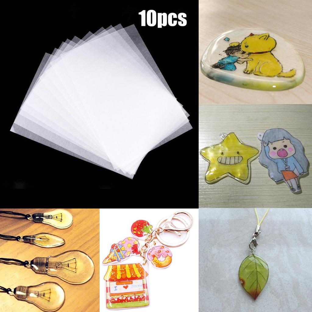 10PCS 20X29cm Heat Shrinkable Paper Shrink Film Paper Sheets for DIY