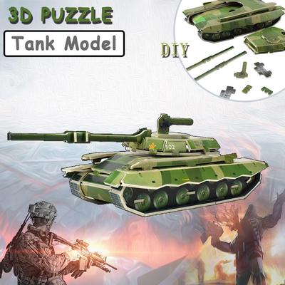 Militärpanzer 3D DIY Puzzle Modell Bausatz Papier Puzzle Spielzeug für Kinder Kind Frühes Lernen Lernspielzeug Lustige Geschenke