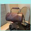 Trendy 2024 Women's Simple Design Pu Leather Shoulder Bag Black White Brown Cylinder Shape