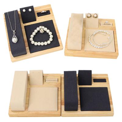 Holzschmuck-Organizer Schmuckvitrinen-Tablett Stilvolles Präsentations-Tablett mit Soft-Touch-Finish Zubehör-Aufbewahrungsregal