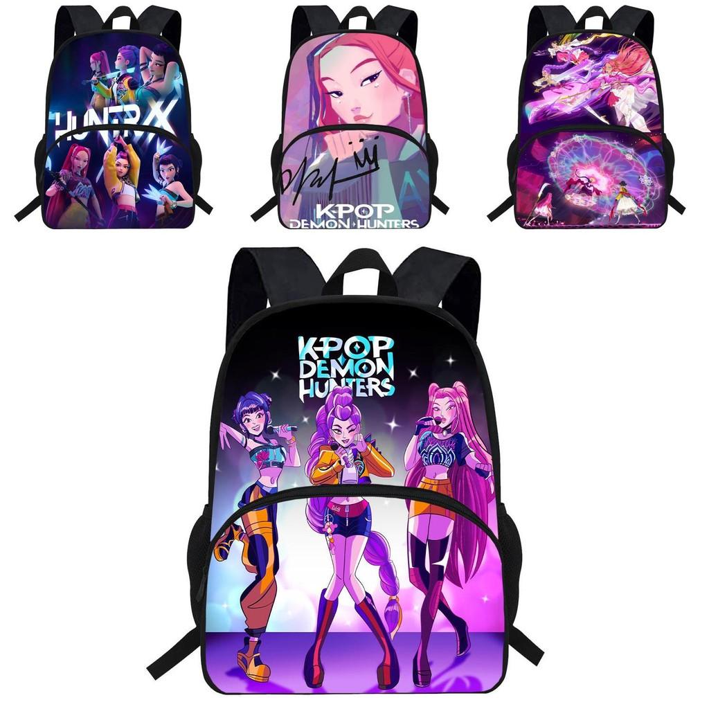 Kpop Demon Hunters Childrens Backpack With Lightweight Polyester Lining And Ergonomic Back Panel For School
