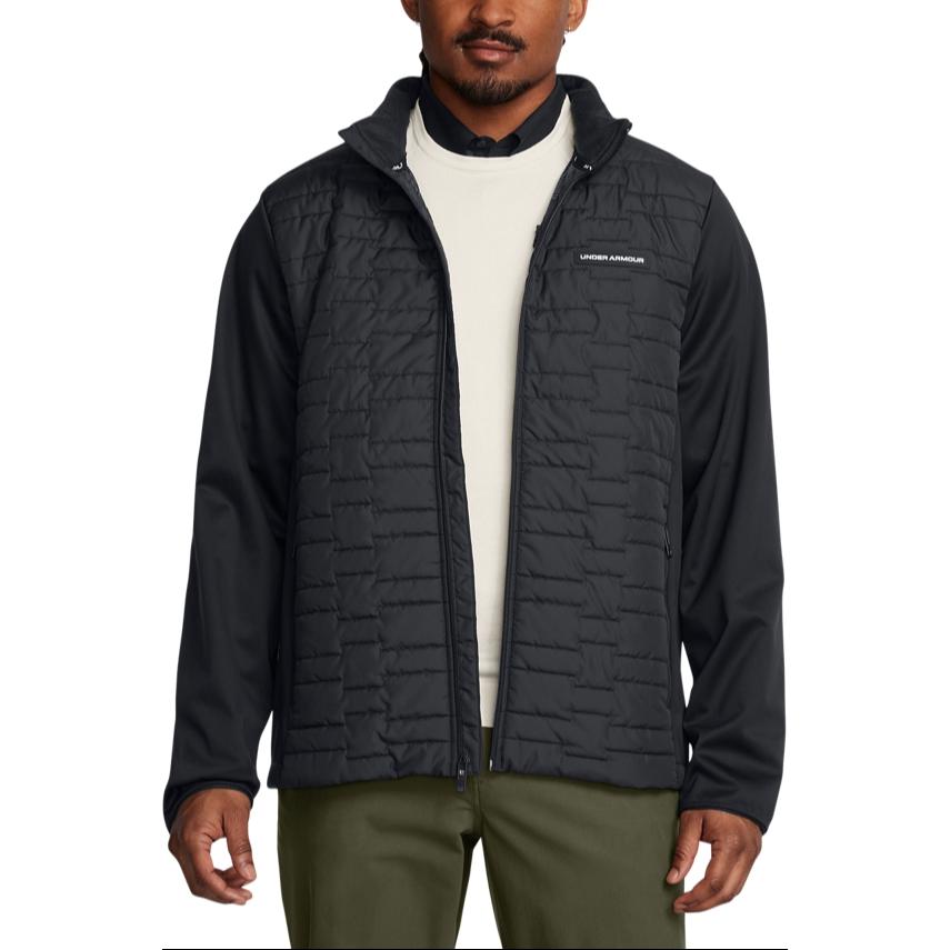 Under Armour Giacca Uomo Monocolore con Zip al Collo Giacche Nero 1385829-001