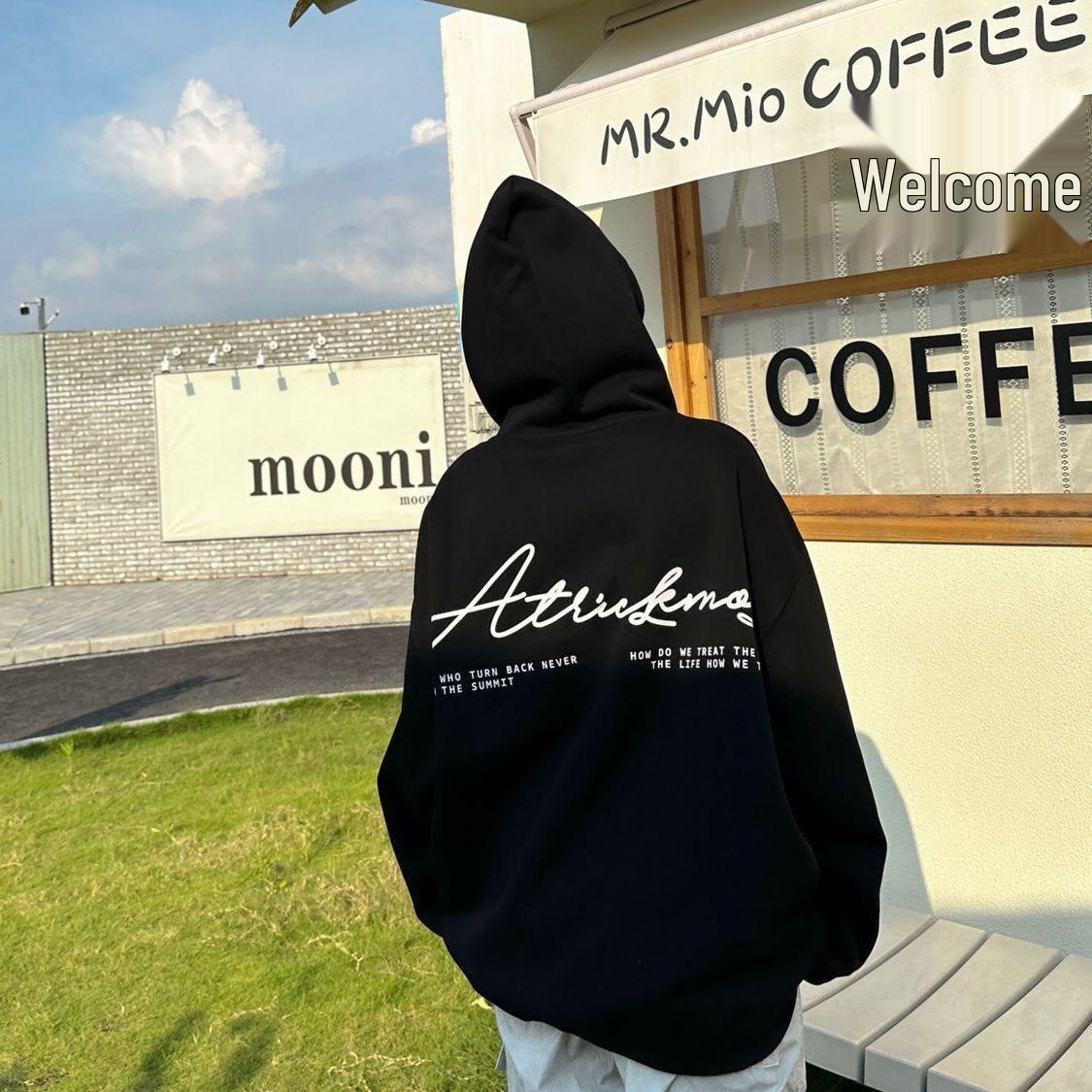 Silver Fox Retro Red Velvet Hoodie - Casual College Style