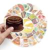 50 Cute Cartoon Food Stickers - Waterproof, Perfect for DIY Journals, Phone Cases & Milk Tea Cup Decoration