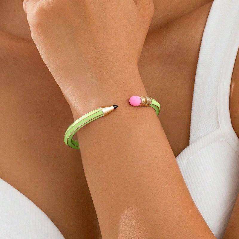 1PC Artistic & able Pencil Shaped Bracelet, Elegant Design Suitable For Women's Daily Wear, Great Gift