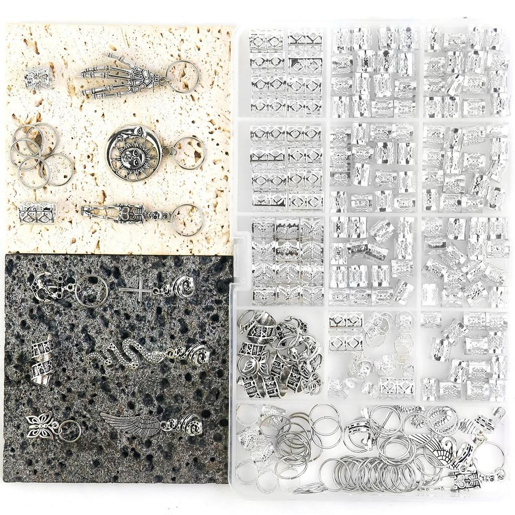 Skeleton Claw Hair Beads Loose Coil Hair Jewelry For Braid Hair Rings Dreadlock Bead Braid Rings Hair Clip Braid Clip