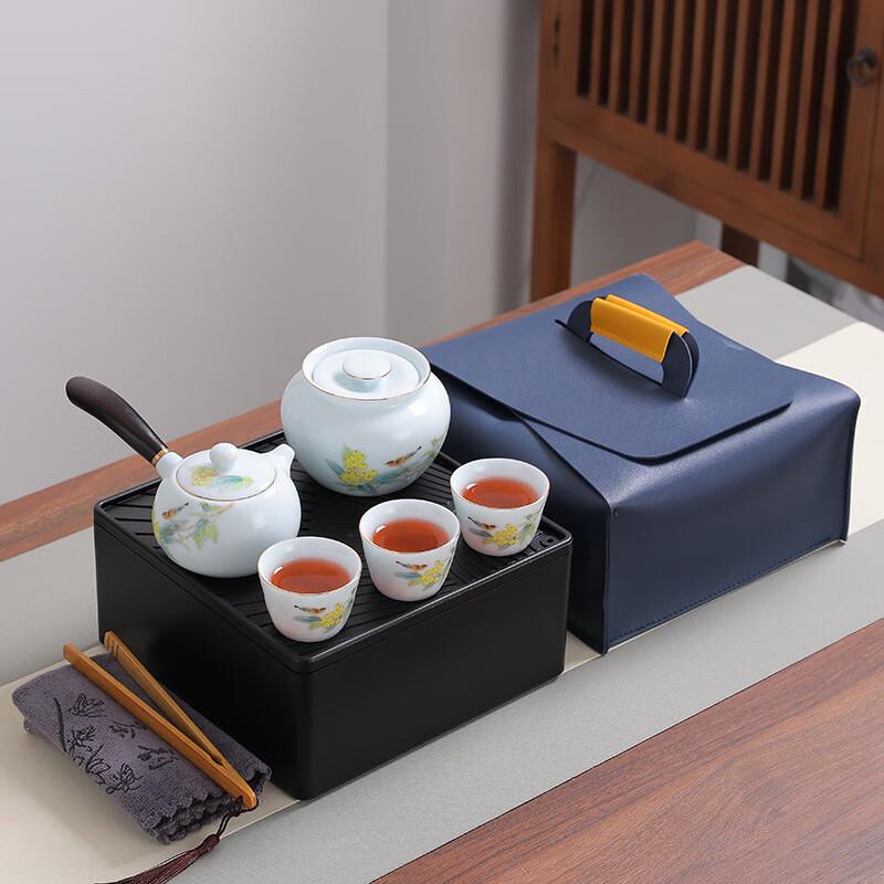 

Chaxun Cyan-White Porcelain Travel Tea Set