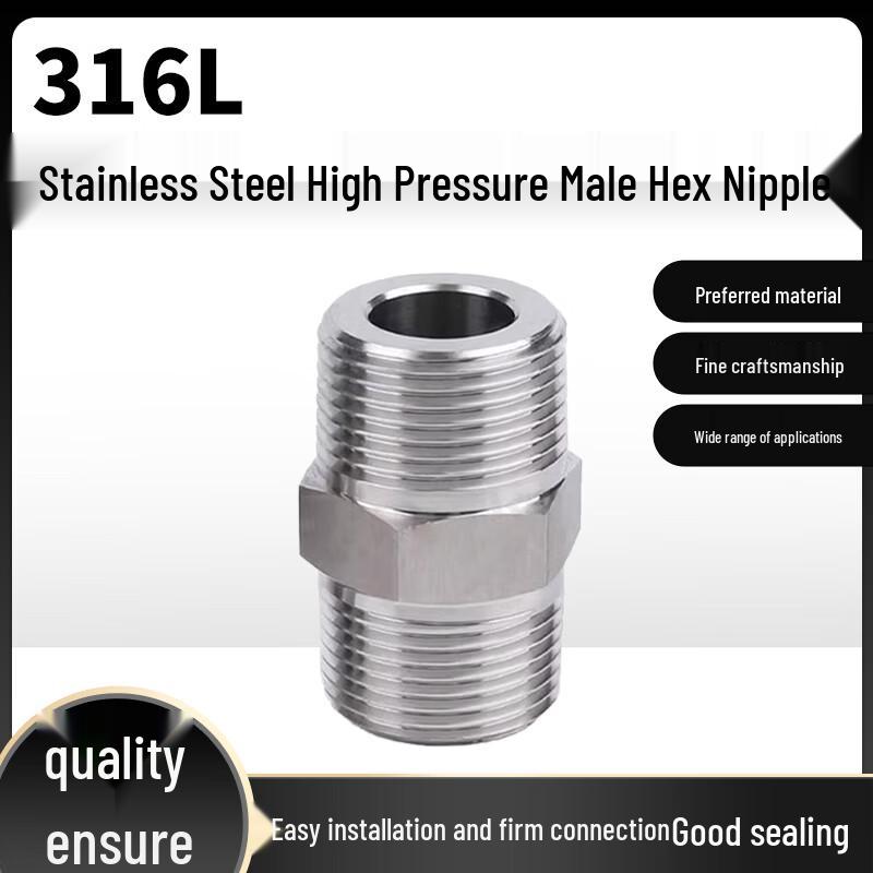 316L Stainless Steel High-Pressure Hex Male Thread Fitting