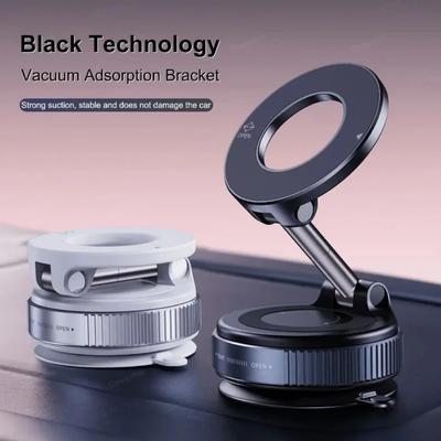 1 Stück Magnetischer Autohandyhalter 360° drehbar faltbar mit Vakuum-Saugnapf Auto-/Fitnessstudio-/Fahrhandyhalter