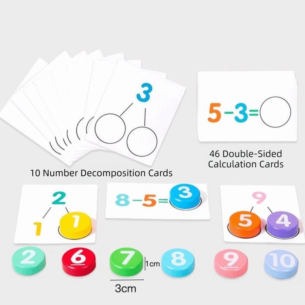 Colorful Digital Operation Card Addition and Subtraction Cognition Cards Brain-Stimulating Toys