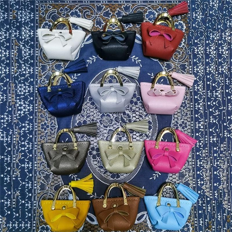 Stylish Mini Handbag for Dolls Fashionable Bowknot Action Figures Photo Props Mini Bag for 1/6 Dolls Accessories