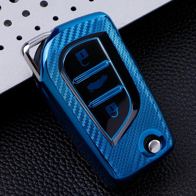 

TPU Carbon Filber Car Key Case Cover for Toyota Auris Corolla Avensis Verso Yaris Aygo Scion TC IM Camry RAV4 Forturner Hilux