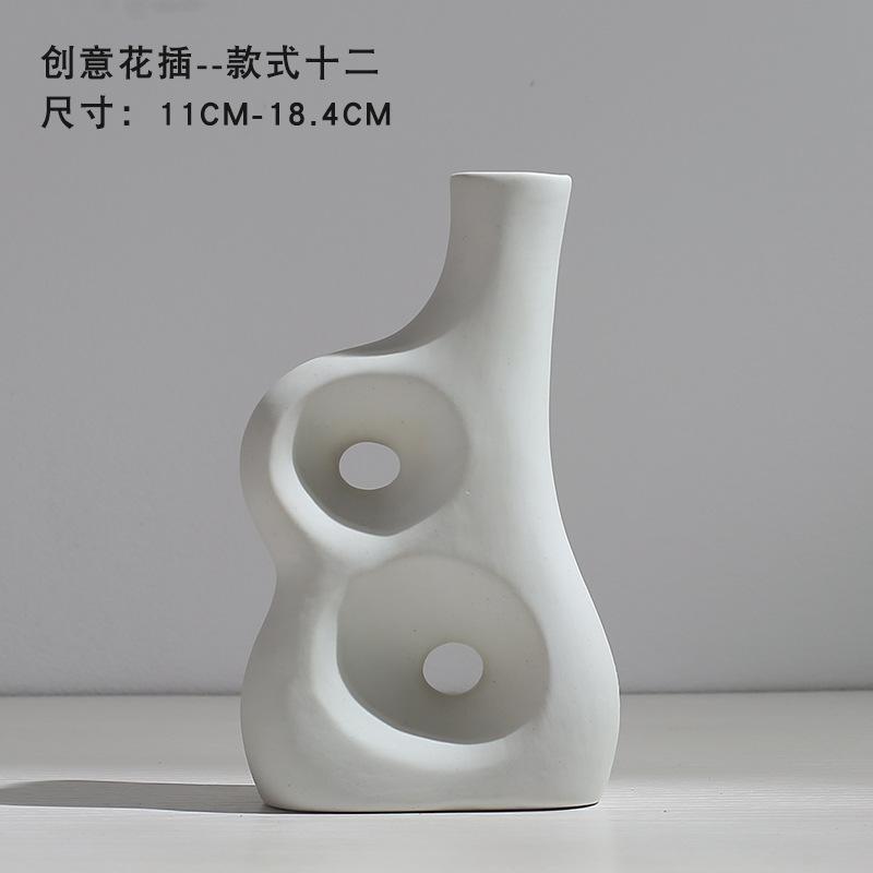 Ceramic Vase Flower Arrangement Dried Flowers Nordic Style Ins Simple Creative Hydroponic Flower Set Living Room Home Decoration