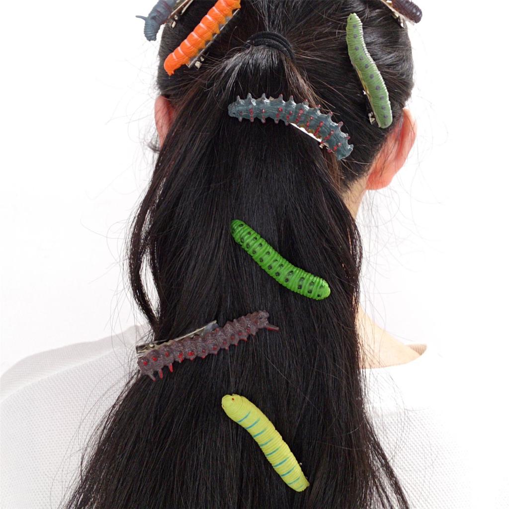 Set of 12 Versatile Caterpillar Hairpin Unique Caterpillar Hair Grips Decoration Stylish Hair Clip Hair Ornament