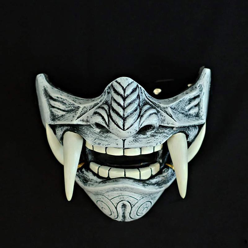 Japanese Hannya Half-Face Mask for Halloween Parties